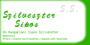 szilveszter sipos business card